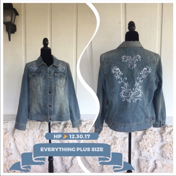 Coldwater Creek Jackets & Blazers - Coldwater Creek embroidered denim jacket